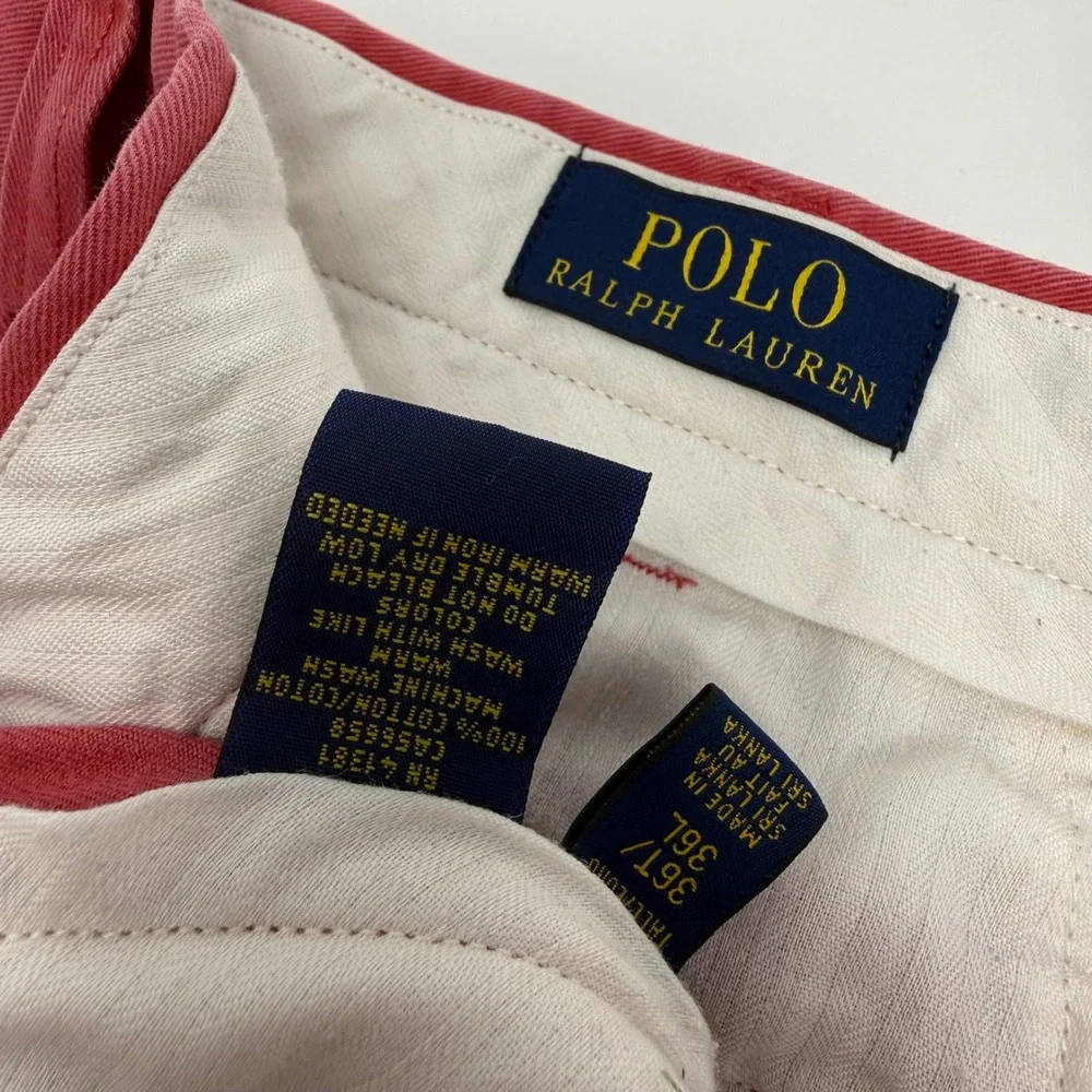 Polo Ralph Lauren Mens 36 Tall Salmon Pink Coral Cotton Chino Shorts Classic Fit
